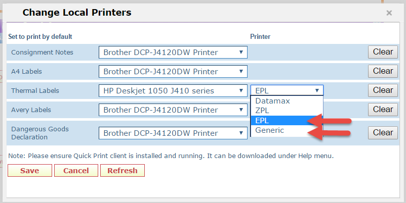 Supported Printer Languages