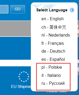 New language options