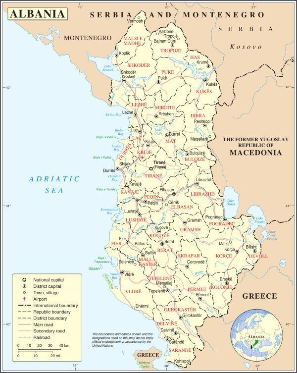 Map Albania